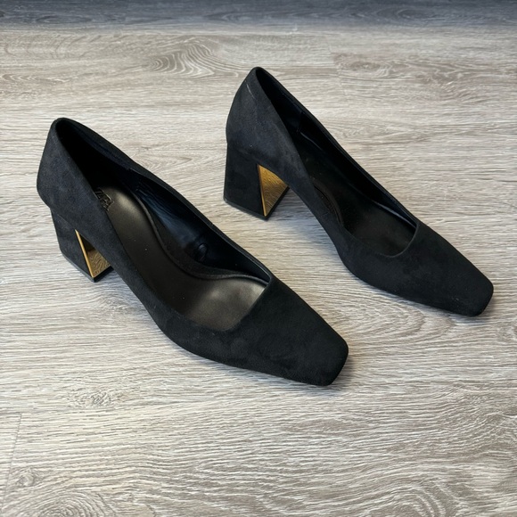 Suede square toe heels - Picture 2 of 5